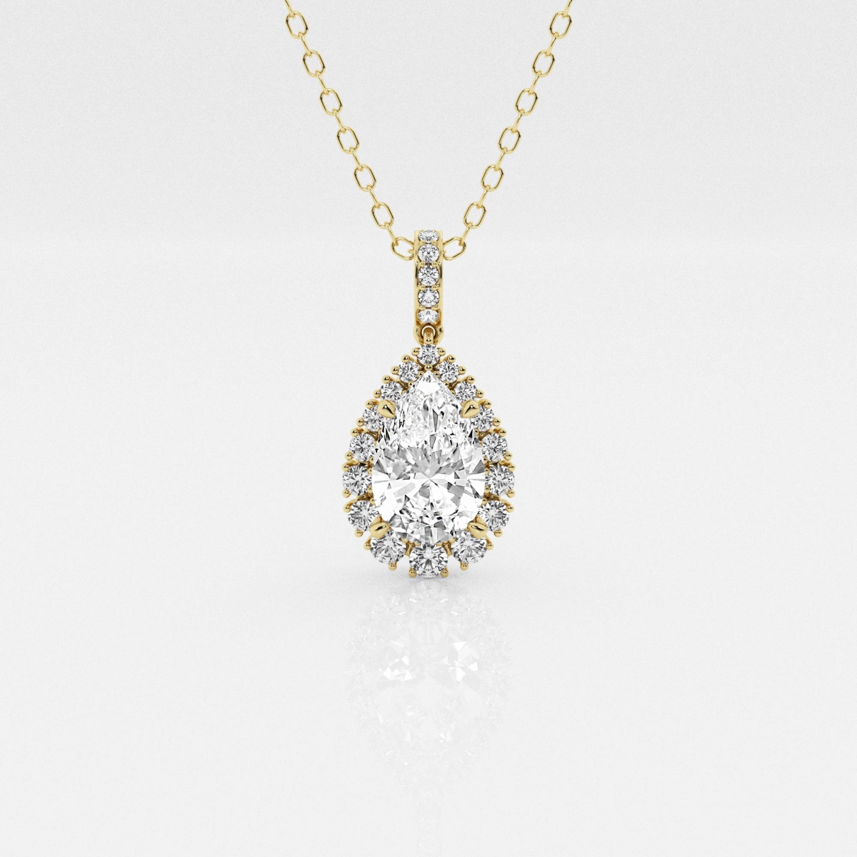 Badgley Mischka Near-Colorless 2 1/4 ctw Pear Lab Grown Diamond Solitaire Pendant with Adjustable Chain